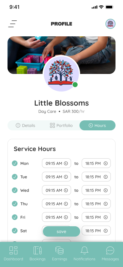 Business Hour Screenshot